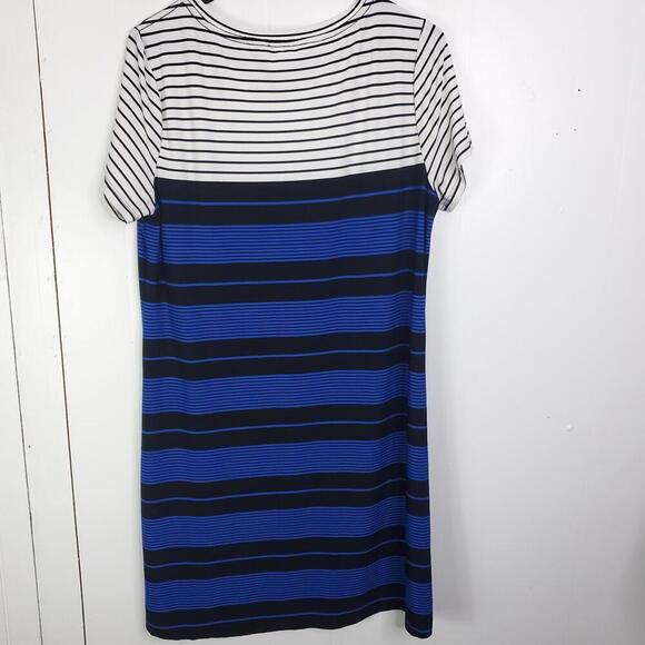 Calvin Klein Dress Womens XL Short Sleeve Shift Mixed Media Stripes Stretchy - Picture 8 of 8